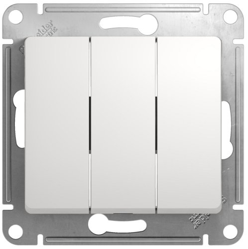 Выключатель без рамки Systeme Electric Glossa 3-кл. белый картинка